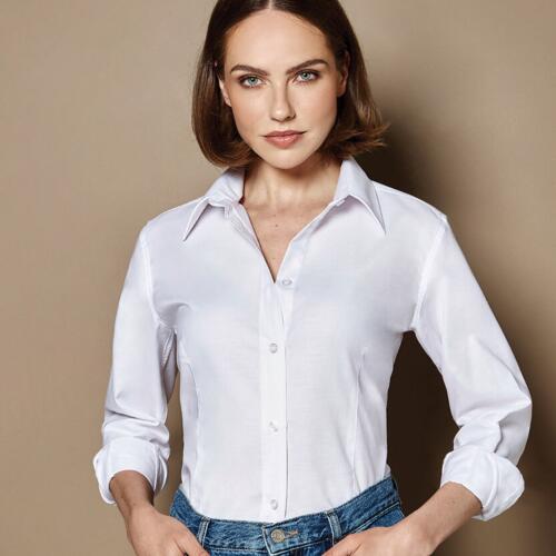 Women's workplace Oxford blouse long-sleeved (tailored fit) Thumbnail