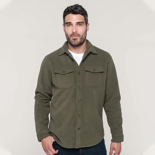 Sherpa-lined fleece overshirt Thumbnail